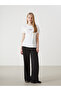 Lcw Vision Ecru Crew Neck Embroidered Women's T-Shirt - 2