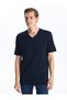 New Season V-Neck Short Sleeve Combed Cotton Men's T-Shirt W52040Z8