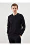 Lcwaikiki Classic Black Crew Neck Long Sleeve Men's Sweatshirt
