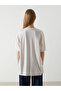 Lcw Vision Beige Crew Neck Printed Oversize Women's T-Shirt - 4