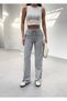 Women's Indigo Striped Knitted Fabric Loose Wide Leg Waist Lace up High Waist Palazzo Pants - 2