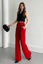 Women's Vetra Red Modal Fabric Palazzo Women's Trousers, Premium Craftsmanship with Corsage - 7