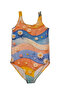 Glowzia Floral Patterned Strap Girls Swimsuit
