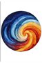 Nova Art Abstract Pattern Multicolor Woven Base Decorative Round Carpet 215 - 2
