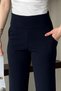 Women's Vetra Navy Blue Modal Fabric Palazzo Women's Trousers, Premium Craftsmanship with Corsage - 5