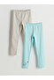 Nevavm Girls' Leggings with Elastic Waist, 2-Piece Set