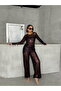 Sequin Tulle Wholesale Pants - Black Burgundy |   Topshow - 5