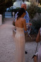 Long Fringed Window Thin-Strap V-Neck Linen Maxi Cocktail Long Natural Linen Dress - 7