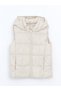 Lcw Kids Ecru Hooded Girl's Inflatable Vest t t