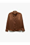 Classic Lapel Long Sleeve Buttoned Satin Shirt