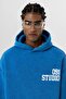 Turquoise Oversize Sweatshirt Detailed Kapılı Çift Kol - 5
