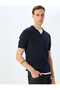 Short Sleeve Cotton Hair Braid Textured Polo Neck Knitwear T-Shirt