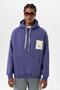 Label Detailed Oversize Hooded Sweatshirt Purple