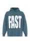 Washed Oversize Hooded Sweatshirt Petrol - 2