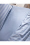 Melicia Double Cotton Striped Satin Duvet Cover Set - Blue - 4