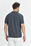 Men's Polo Neck Waffle Comfort Fit T-Shirt - 100% Cotton - 7