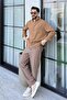 Regular Paris Fabric Men's Shirt Camel - 3