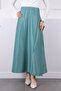 Mint Green Elastic Waist Stone Satin Skirt - 4
