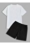 Get DoneT-Shirt Shorts - White Black Bottom Top Team Shorts T-Shirt Combo Printed Crew Neck - 2