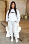 That So Fetch Tracksuit Set Sweatshirt Jogger - Gray Printed Oversize Hooded