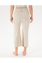 Women's Cream Capri Flow Shorts Pants - Double Layered Bodice, Inner Shorts Layer, Capri Length - 4