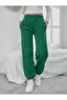 Green Jogger Sweatpants - Elastic Leg High Waist Elastic Waist - 3