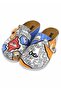 Women's Vegan Leather Multicolor Slippers - Center View Design