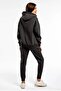 طقم بدلة رياضية أساسية عادية سويت شيرت Jogger - أنثراسايت مقاس كبير بقلنسوة - 2
