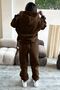 Fetch Tracksuit Set Sweatshirt Jogger - Brown Printed Oversize Hoodie - 2