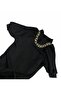 Cat Dog Fleece Inside Black Necklace Sweat - 5