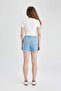 Normal Waist Folded Leg Jean Shorts A1959Ax25Sm - 6