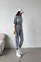 Marseille T-shirt Sweatpants Jogger - Gray Printed Bottom Top Tracksuit Set Oversize Crew Neck - 5
