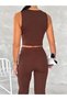 Women's Top-Bottom Vest Pants Set - 3