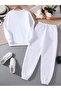 طقم بدلة رياضية بيضاء اللون من CREW COLLAR COMBINATION LOS ANGLES - 2