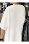 Unisex White Oversize Super Polite Bear Printed Knitted T-shirt - 2