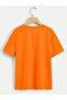 Leopard Pattern Hearts Single Jersey T-Shirt - Orange Printed Oversize Crew Neck Short Sleeve T-Shirt - 2