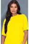 Plain Single Jersey T-Shirt - Yellow Oversize Crew Neck Short Sleeve T-Shirt - 2
