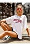 Women's White Oversize Outher Banks Printed T-shirt - 4