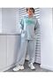 GRAY Happiness Printed Hooded Matching Top and Bottom Tracksuit Set - 4