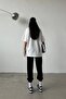 California Usa White T-Shirt Black Sweatpants Jogger - Printed Bottom Top Set Oversize Bicycle Yak - 4
