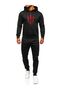 طقم بدلة رياضية من Witcher Claw Sweatshirt Jogger - غطاء رأس كبير الحجم مطبوع باللون الأسود