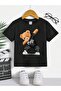 Cool Bear Cotton Children's T-Shirt - Black Printed Girls' Boys' Summer Crew Neck T-Shirt