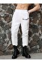 Los Angeles Sweatpants Jogger - White Printed Rubber Leg High Waist