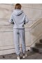 طقم بدلة رياضية هامبتون سويت شيرت Jogger - رمادي مطبوع كبير الحجم بقلنسوة وساق مطاطية - 5