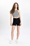 Normal Waist Folded Leg Jean Shorts A1959Ax25Sm - 2