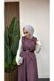 Sofia Linen Vest Skirt Hijab Bottom Top Set Gray - 5