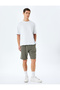 Pocket and tag detail cotton blend drawstring shorts. - 2