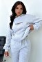 So Fetch Series 2 Tracksuit Set Sweatshirt Jogger Pants - Gray Printed Oversized Brushed Inside Hooded - 2