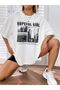 Hopeful Girl T-shirt - White Printed Oversize Crew Neck Short Sleeve T-Shirt - 5