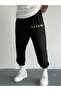 Moon Eclipse Sweatpants Jogger - Black Printed Rubber Leg High Waist